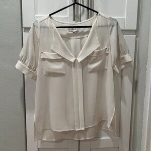 cooper & ella V-Neck Blouse in White - XS